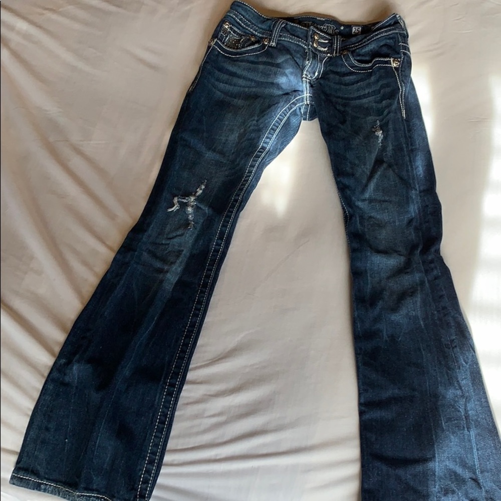 Bedazzled Miss Me distressed jeans